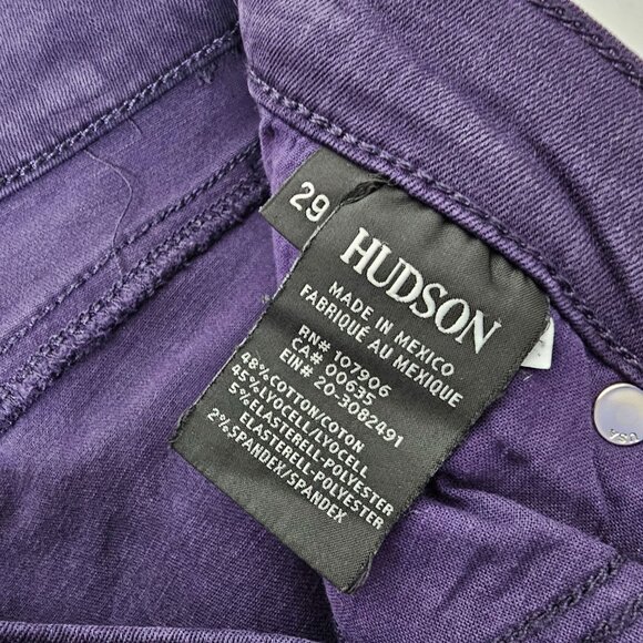 Hudson Size 29 Purple Krista Ankle Super Skinny Jeans Mid Rise Stretch - Picture 8 of 9